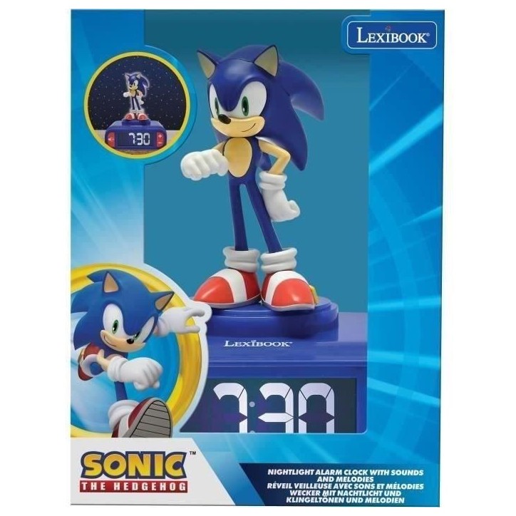 LEXIBOOK - Réveil veilleuse Sonic - Sons et mélodies, écran LCD rétro-éclairé et lumineux - Bleu LEXIBOOK - Réveil veilleuse Sonic - Sons et mélodies, écran LCD rétro-éclairé et lumineux - Bleu