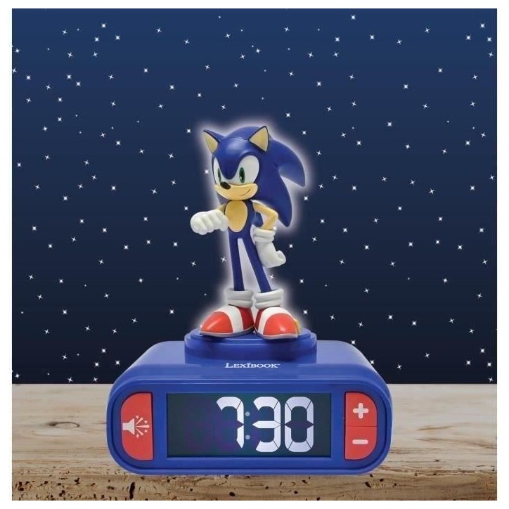 LEXIBOOK - Réveil veilleuse Sonic - Sons et mélodies, écran LCD rétro-éclairé et lumineux - Bleu LEXIBOOK - Réveil veilleuse Sonic - Sons et mélodies, écran LCD rétro-éclairé et lumineux - Bleu