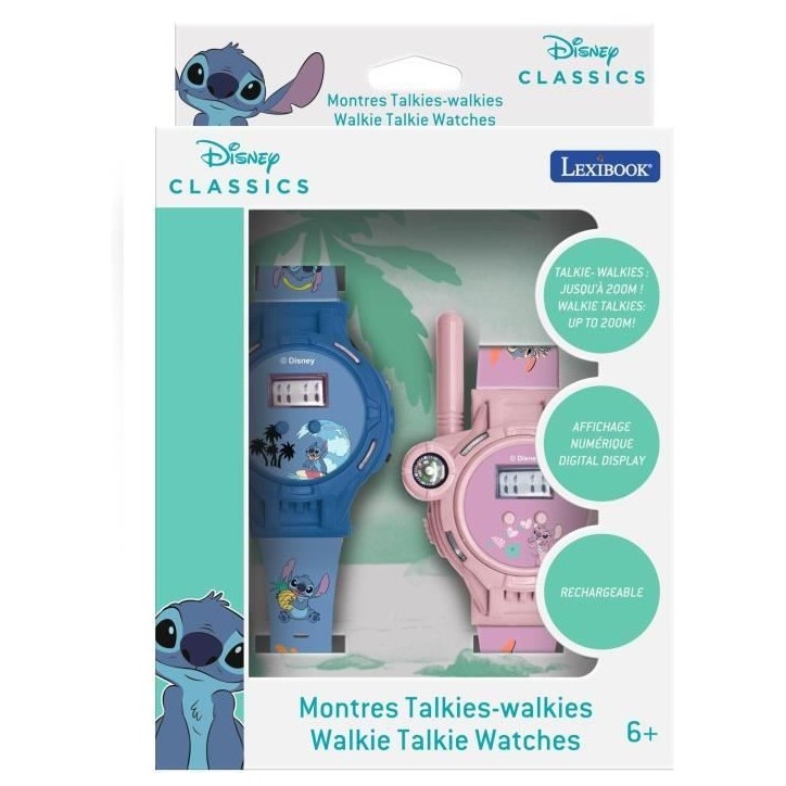 Montre digitale Stitch avec fonction talkie-walkie portée jusqu'a 200 m