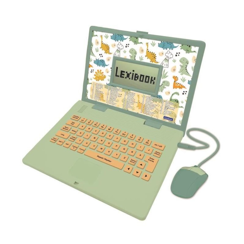 Lexibook - Ordinateur éducatif bilingue Dinosaure - 124 activités (E