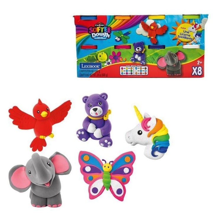 LEXIBOOK -Pâte a modeler douce et malléable - 8 pieces LEXIBOOK -Pâte a modeler douce et malléable - 8 pieces