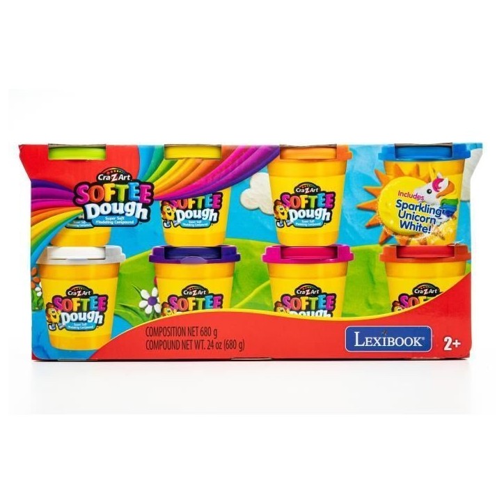 LEXIBOOK -Pâte a modeler douce et malléable - 8 pieces LEXIBOOK -Pâte a modeler douce et malléable - 8 pieces