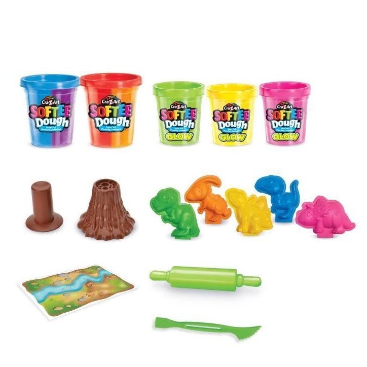 LEXIBOOK - Kit de dinosaures en pâte a modeler malléable et fluorescente LEXIBOOK - Kit de dinosaures en pâte a modeler malléable et fluorescente