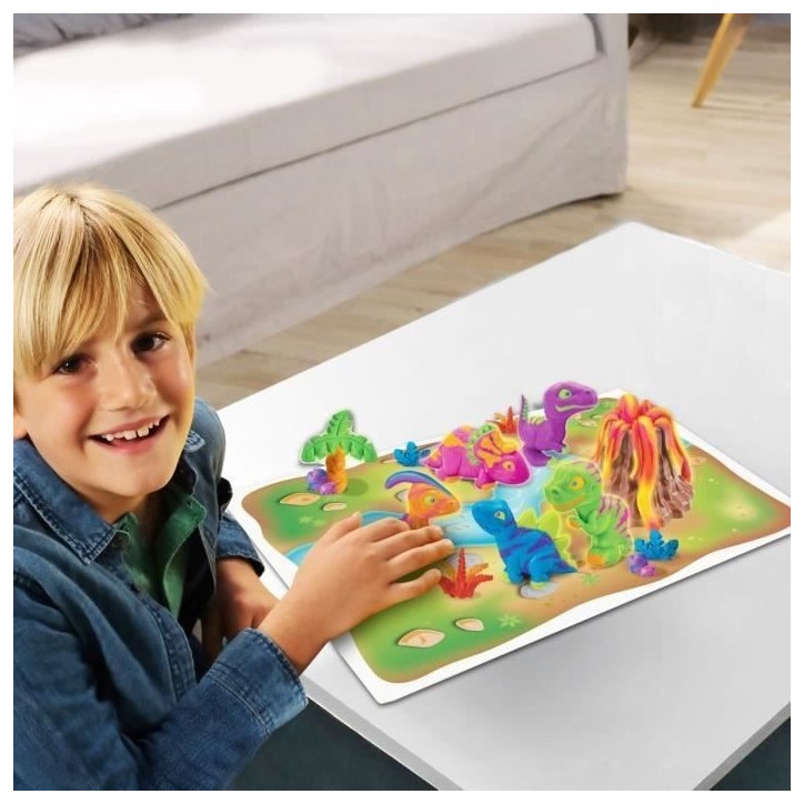 LEXIBOOK - Kit de dinosaures en pâte a modeler malléable et fluorescente LEXIBOOK - Kit de dinosaures en pâte a modeler malléable et fluorescente