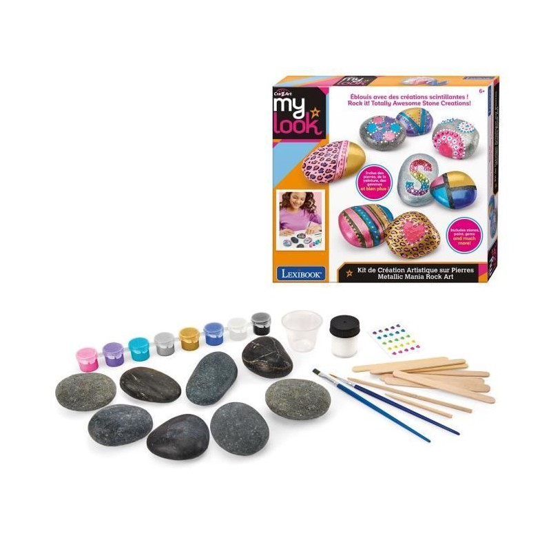 LEXIBOOK - Kit de création artistique sur pierres avec effet métalli LEXIBOOK - Kit de création artistique sur pierres avec effet métalli