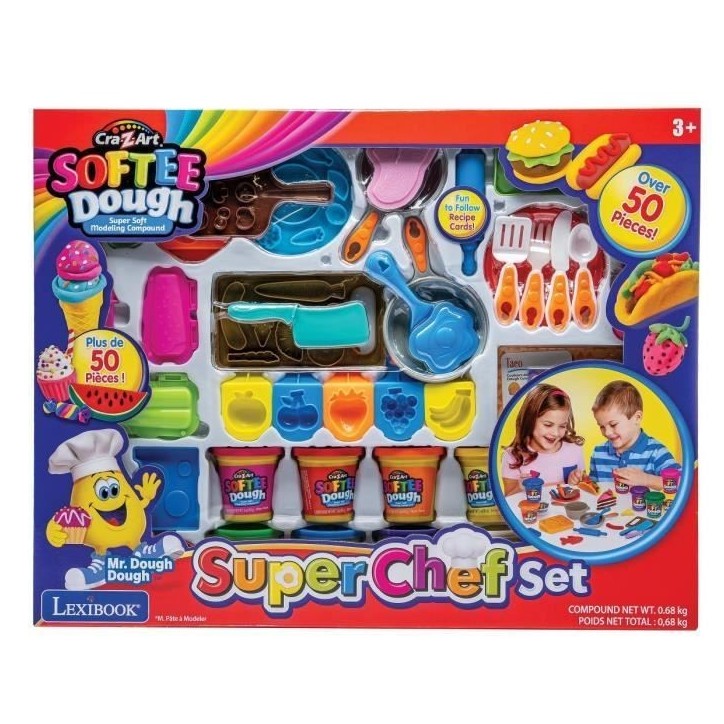 LEXIBOOK - Kit de pâte a modeler douce et malléable super chef LEXIBOOK - Kit de pâte a modeler douce et malléable super chef
