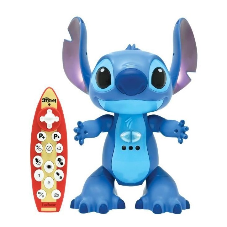 Stitch Robot interactif bilingue français anglais, Contrôle Gestuel et Télécommande, Réagit au Toucher, Programmable, L