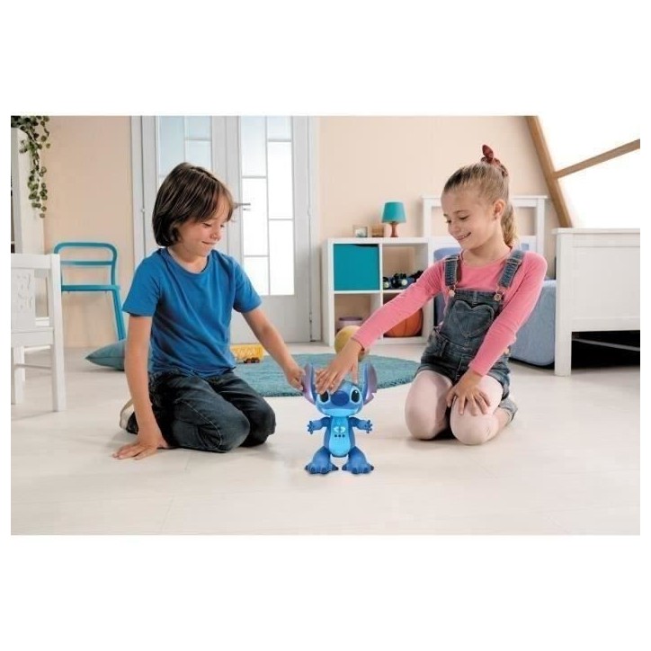 Stitch Robot interactif bilingue français anglais, Contrôle Gestuel et Télécommande, Réagit au Toucher, Programmable, L