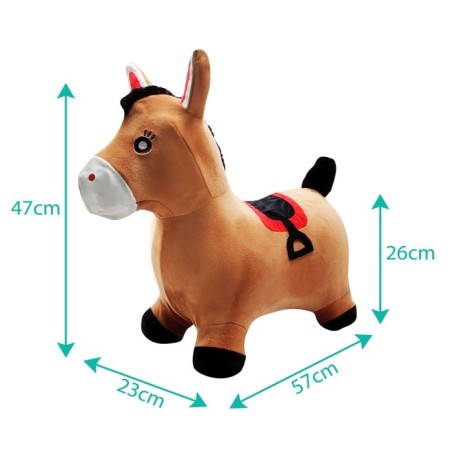 Porteur - LEXIBOOK - Cheval Sauteur Gonflable en Peluche - Design 2-en-1 - Housse amovible - Pour Enfant