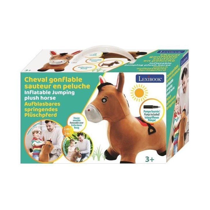 Porteur - LEXIBOOK - Cheval Sauteur Gonflable en Peluche - Design 2-en-1 - Housse amovible - Pour Enfant Porteur - LEXIBOOK - Cheval Sauteur Gonflable en Peluche - Design 2-en-1 - Housse amovible - Pour Enfant
