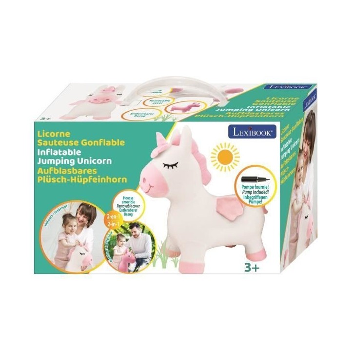 Porteur - LEXIBOOK - Licorne Sauteuse Gonflable en Peluche - Housse Amovible - Pour Enfant a partir de 3 ans Porteur - LEXIBOOK - Licorne Sauteuse Gonflable en Peluche - Housse Amovible - Pour Enfant a partir de 3 ans