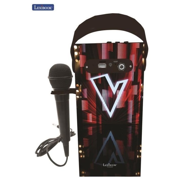 Enceinte Tendance Bluetooth portable avec micro et effets lumineux The Voice Enceinte Tendance Bluetooth portable avec micro et effets lumineux The Voice