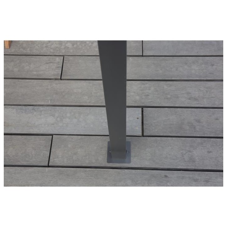 Pergola KIBA avec toit déroulant - Gris - 3 x 3 m Pergola KIBA avec toit déroulant - Gris - 3 x 3 m