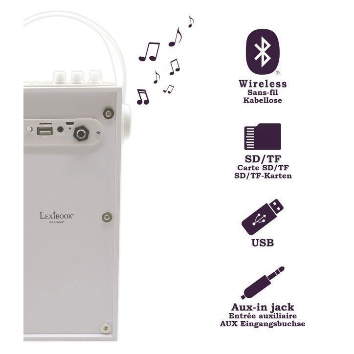 Enceinte Karaoké Enfant - LEXIBOOK - iParty - Bluetooth V5.0 - Effets Lumineux Enceinte Karaoké Enfant - LEXIBOOK - iParty - Bluetooth V5.0 - Effets Lumineux