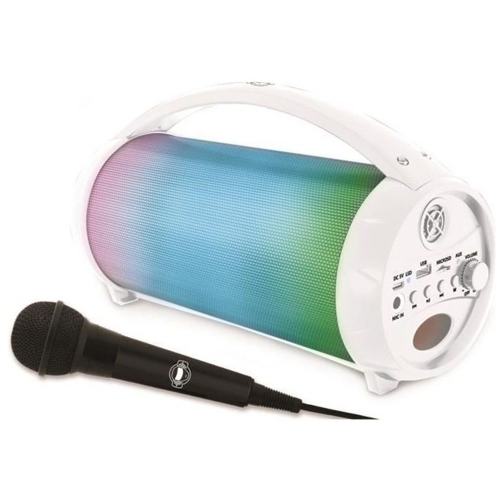 FLASHBOOM Enceinte Bluetooth portable entierement lumineuse avec micro filaire détachable iParty - LEXIBOOK