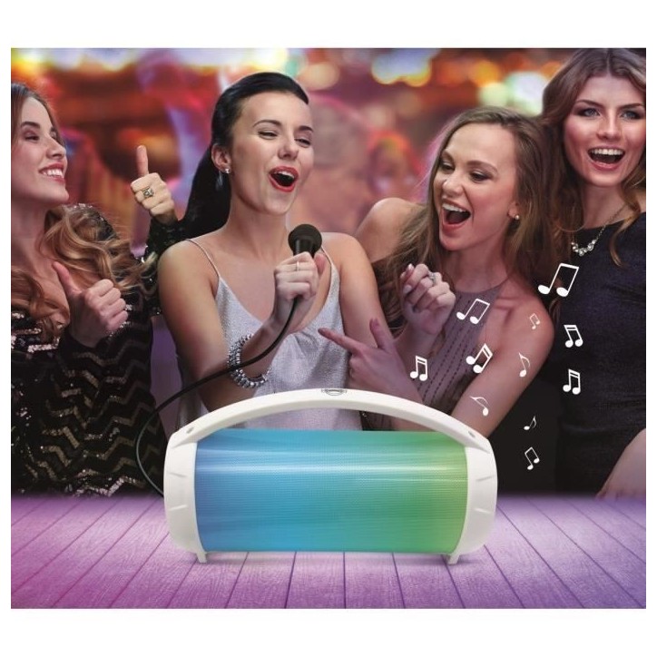 FLASHBOOM Enceinte Bluetooth portable entierement lumineuse avec micro filaire détachable iParty - LEXIBOOK