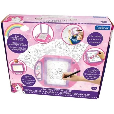 Projecteur a dessins Licorne - LEXIBOOK - Modeles et Tampons - Rose -