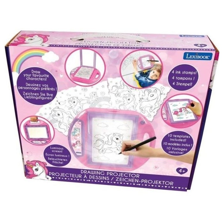 Projecteur a dessins Licorne - LEXIBOOK - Modeles et Tampons - Rose - Pour Enfant de 4 ans et plus