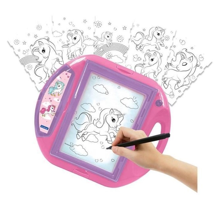 Projecteur a dessins Licorne - LEXIBOOK - Modeles et Tampons - Rose - Pour Enfant de 4 ans et plus