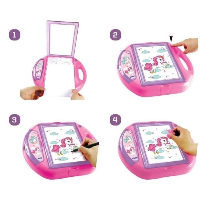 Projecteur a dessins Licorne - LEXIBOOK - Modeles et Tampons - Rose - Pour Enfant de 4 ans et plus