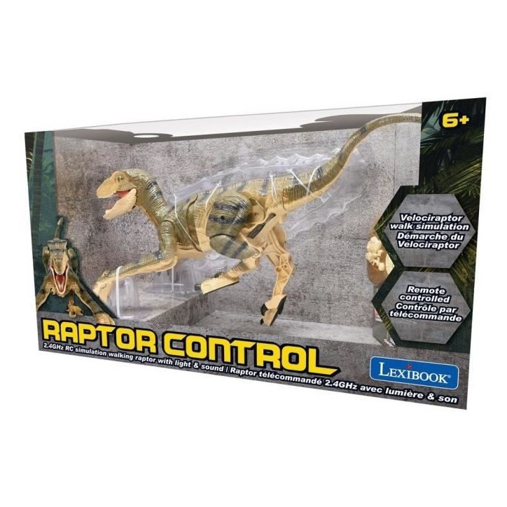 Dinosaure de simulation télécommandé - LEXIBOOK - Velociraptor 45 cm - Mouvements articulés - Effets lumineux - Sons de rugi Dinosaure de simulation télécommandé - LEXIBOOK - Velociraptor 45 cm - Mouvements articulés - Effets lumineux - Sons de rugi