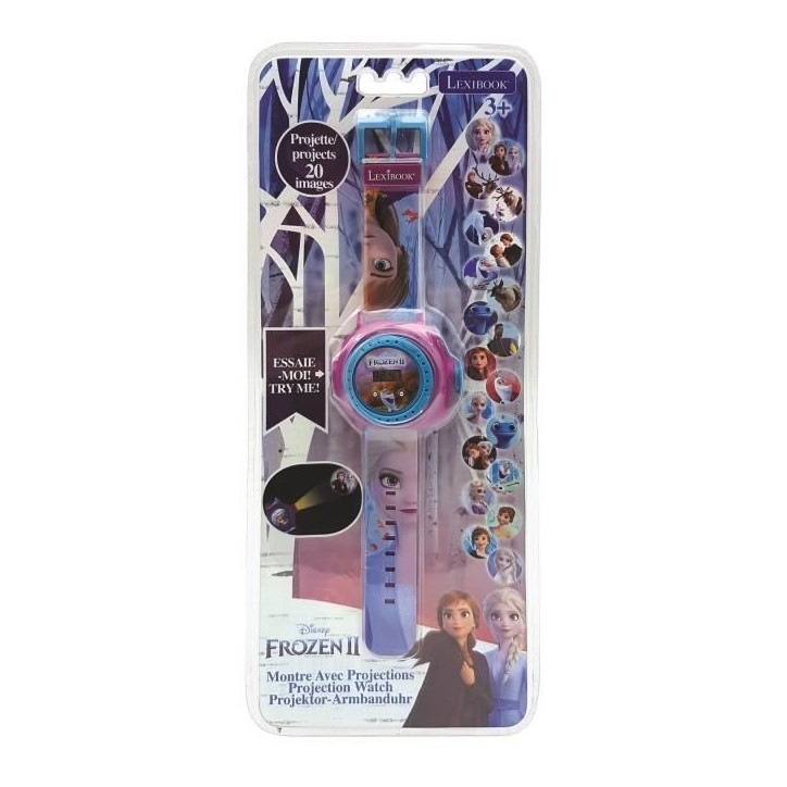 Montre digitale avec projection de 20 images design Reine des Neiges Montre digitale avec projection de 20 images design Reine des Neiges