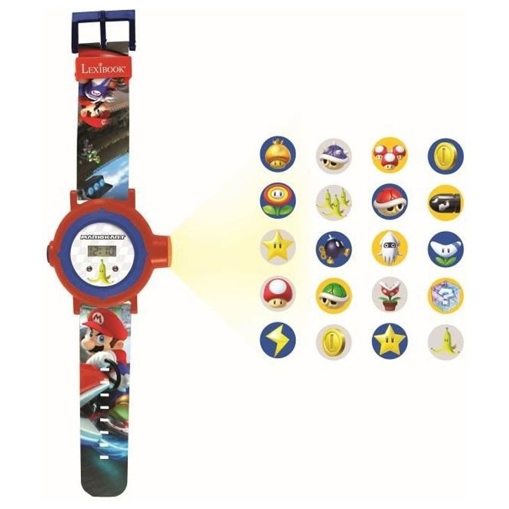 Montre digitale de projection Mario Kart - LEXIBOOK - 20 images a projeter Montre digitale de projection Mario Kart - LEXIBOOK - 20 images a projeter