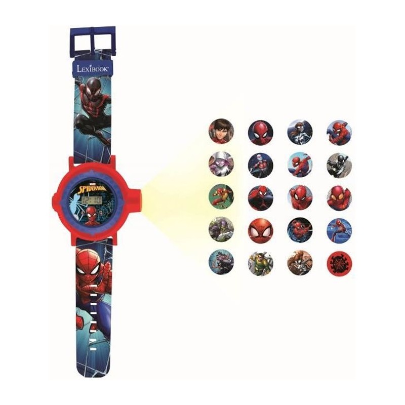 Montre digitale de projection Spider-Man - LEXIBOOK - 20 images - Brac Montre digitale de projection Spider-Man - LEXIBOOK - 20 images - Brac