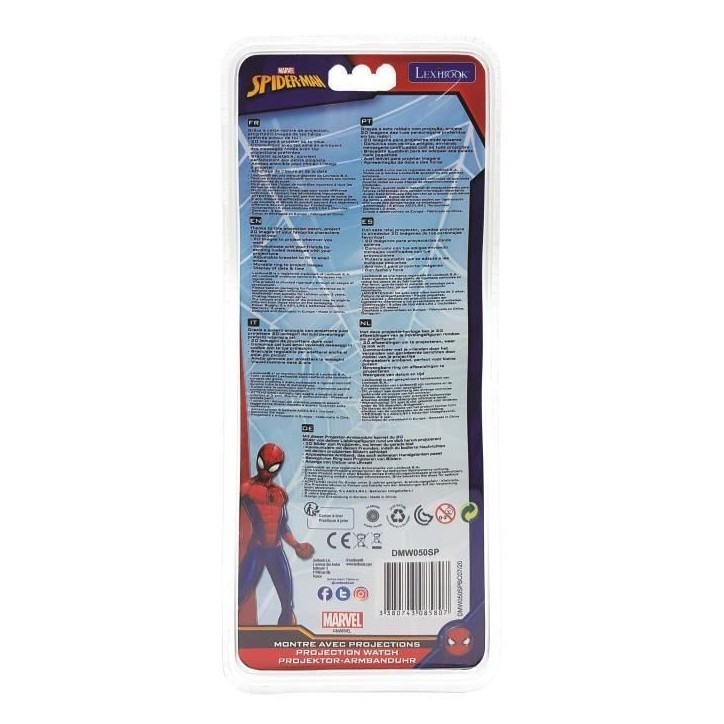 Montre digitale de projection Spider-Man - LEXIBOOK - 20 images - Bracelet ajustable - Des 3 ans Montre digitale de projection Spider-Man - LEXIBOOK - 20 images - Bracelet ajustable - Des 3 ans