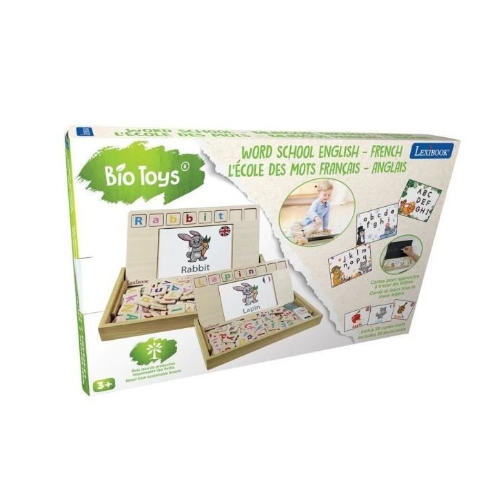 LEXIBOOK - Bio Toys - L'Ecole des mots bilingue Français / Anglais – Jeu en Bois LEXIBOOK - Bio Toys - L'Ecole des mots bilingue Français / Anglais – Jeu en Bois