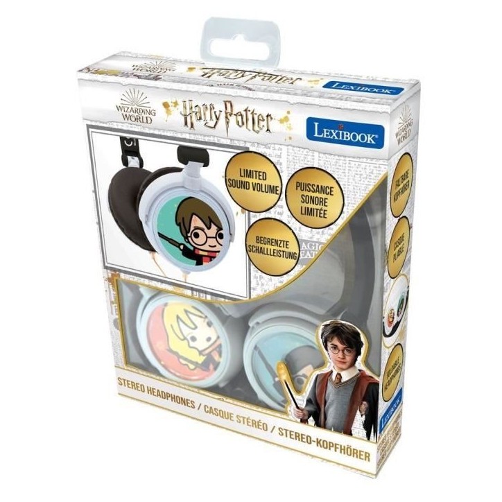 Casque stéréo filaire pliable pour enfants Harry Potter - LEXIBOOK - Limitation de volume d'écoute Casque stéréo filaire pliable pour enfants Harry Potter - LEXIBOOK - Limitation de volume d'écoute