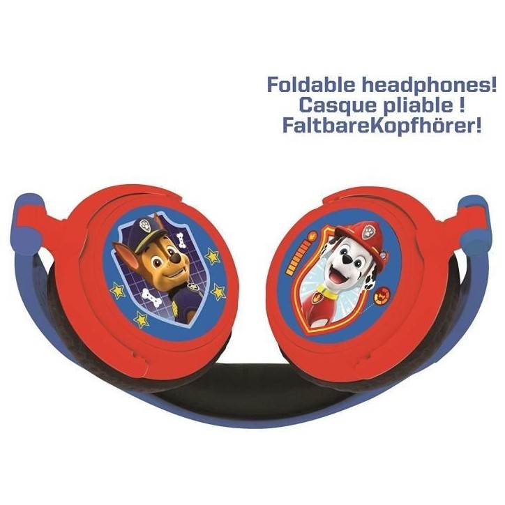 Casque stéréo filaire pliable Pat' Patrouille pour enfants avec limitation de volume d'écoute - LEXIBOOK Casque stéréo filaire pliable Pat' Patrouille pour enfants avec limitation de volume d'écoute - LEXIBOOK