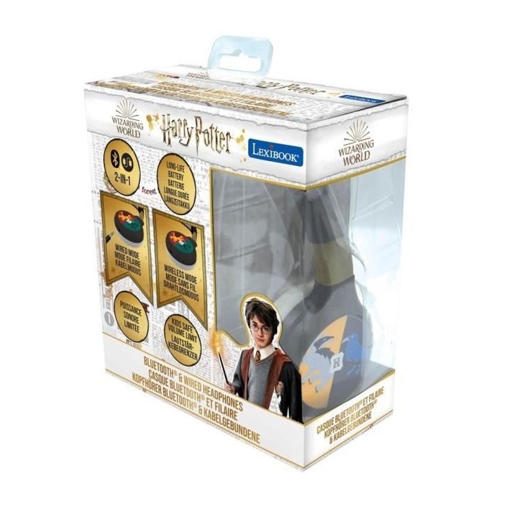 HARRY POTTER - Casque 2 en 1 Bluetooth - Filaire confortable et pliable pour enfants avec limitation de son - LEXIBOOK HARRY POTTER - Casque 2 en 1 Bluetooth - Filaire confortable et pliable pour enfants avec limitation de son - LEXIBOOK