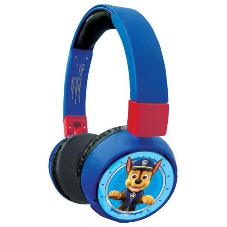 PAT' PATROUILLE - Casque 2 en 1 Bluetooth - Filaire confortable et pliable pour enfants avec limitation de son - LEXIBOOK PAT' PATROUILLE - Casque 2 en 1 Bluetooth - Filaire confortable et pliable pour enfants avec limitation de son - LEXIBOOK