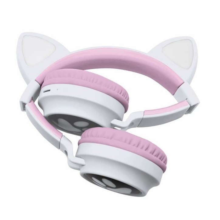 Casque audio 2-en-1 avec oreilles de chat LEXIBOOK - Bluetooth 5.0 - Rose - Pour enfants a partir de 4 ans