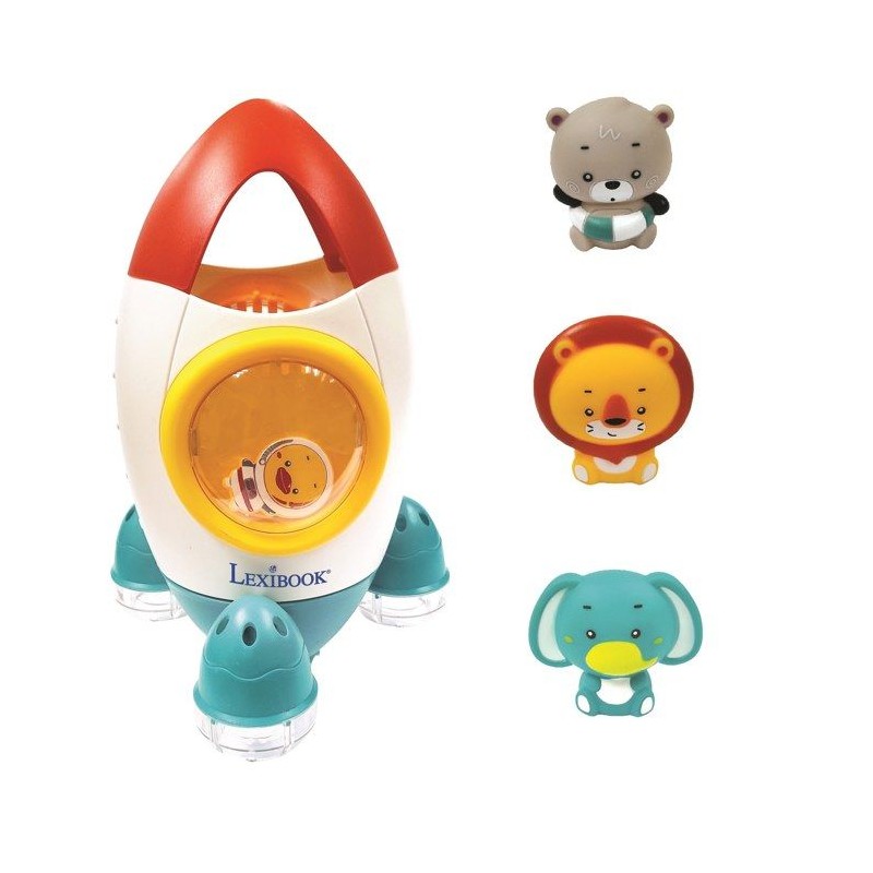 Jeu de bain fusée avec 3 animaux souples - LEXIBOOK - pour enfants de Jeu de bain fusée avec 3 animaux souples - LEXIBOOK - pour enfants de