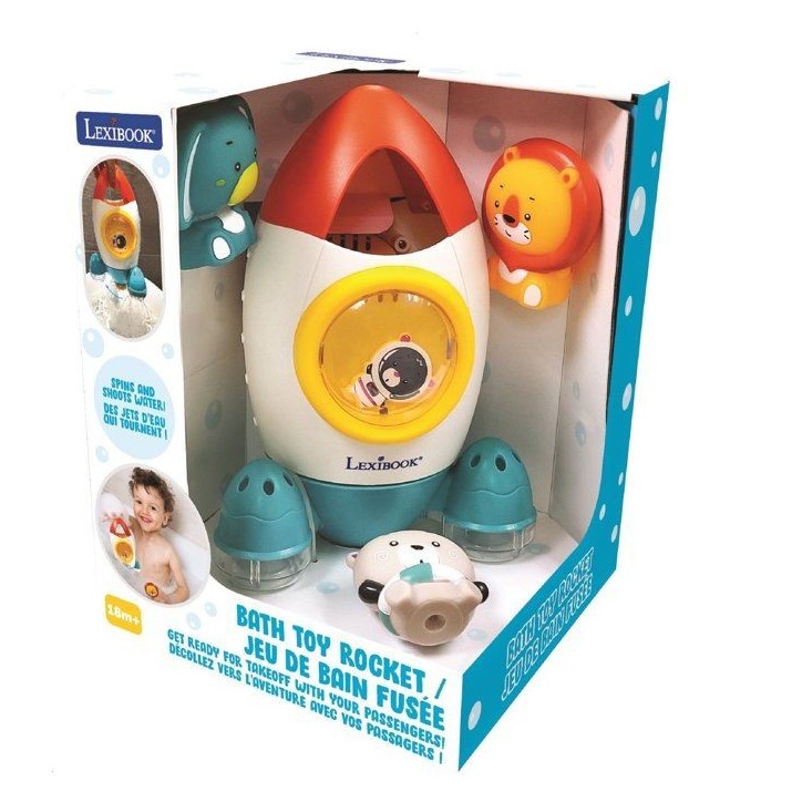 Jeu de bain fusée avec 3 animaux souples - LEXIBOOK - pour enfants de 18 mois et plus - jets d'eau tournants Jeu de bain fusée avec 3 animaux souples - LEXIBOOK - pour enfants de 18 mois et plus - jets d'eau tournants