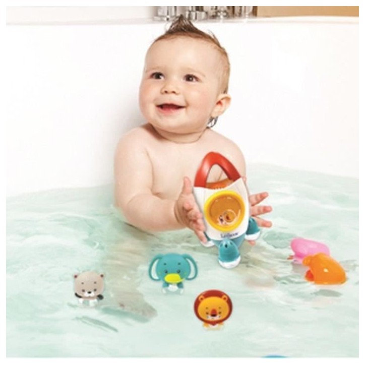 Jeu de bain fusée avec 3 animaux souples - LEXIBOOK - pour enfants de 18 mois et plus - jets d'eau tournants Jeu de bain fusée avec 3 animaux souples - LEXIBOOK - pour enfants de 18 mois et plus - jets d'eau tournants