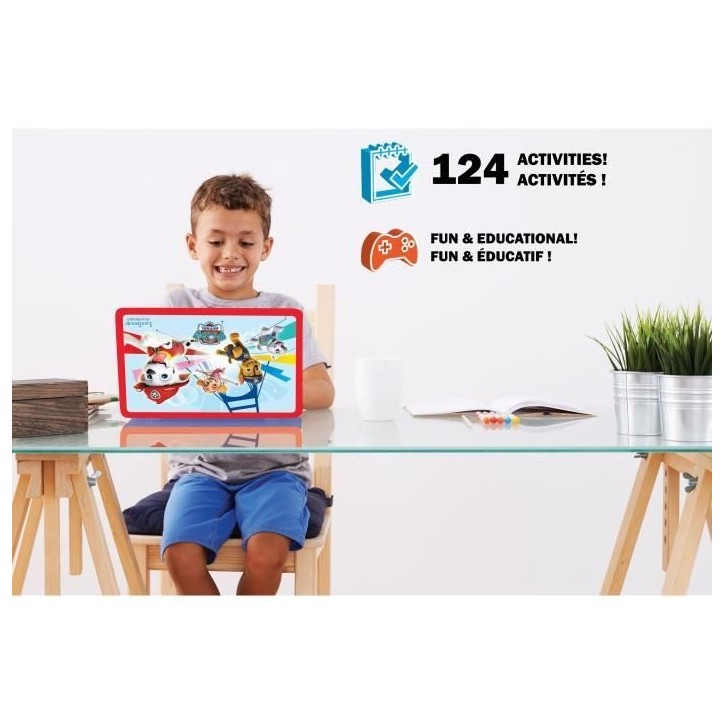 LEXIBOOK - Ordinateur éducatif bilingue La Pat 'Patrouille - 124 activités (Français/Anglais) - Des 4 ans