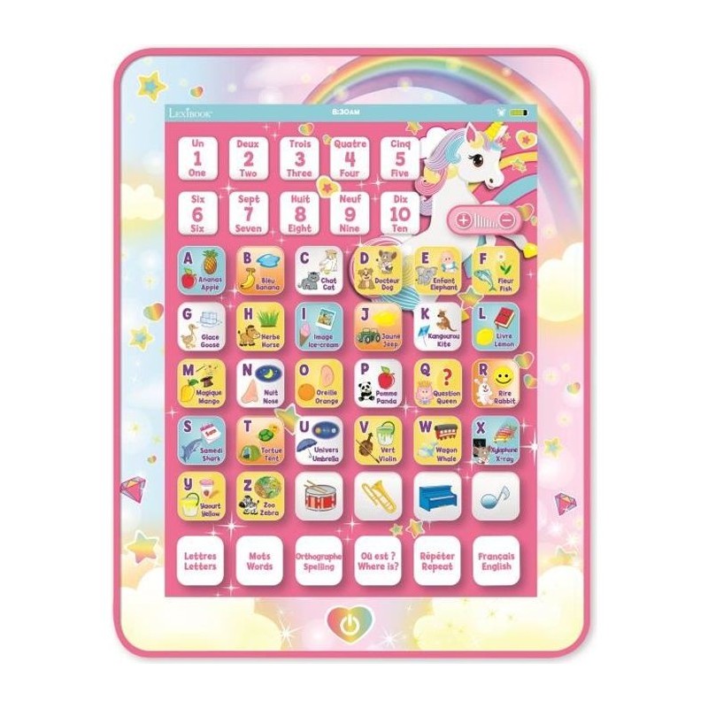 LEXIBOOK - Tablette Éducative Bilingue Licorne - Français, Anglais - LEXIBOOK - Tablette Éducative Bilingue Licorne - Français, Anglais -
