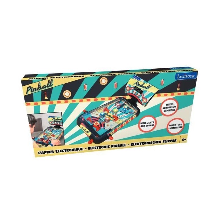 Flipper électronique - LEXIBOOK - Effets lumineux et sonores - Pour enfants - Vert Flipper électronique - LEXIBOOK - Effets lumineux et sonores - Pour enfants - Vert