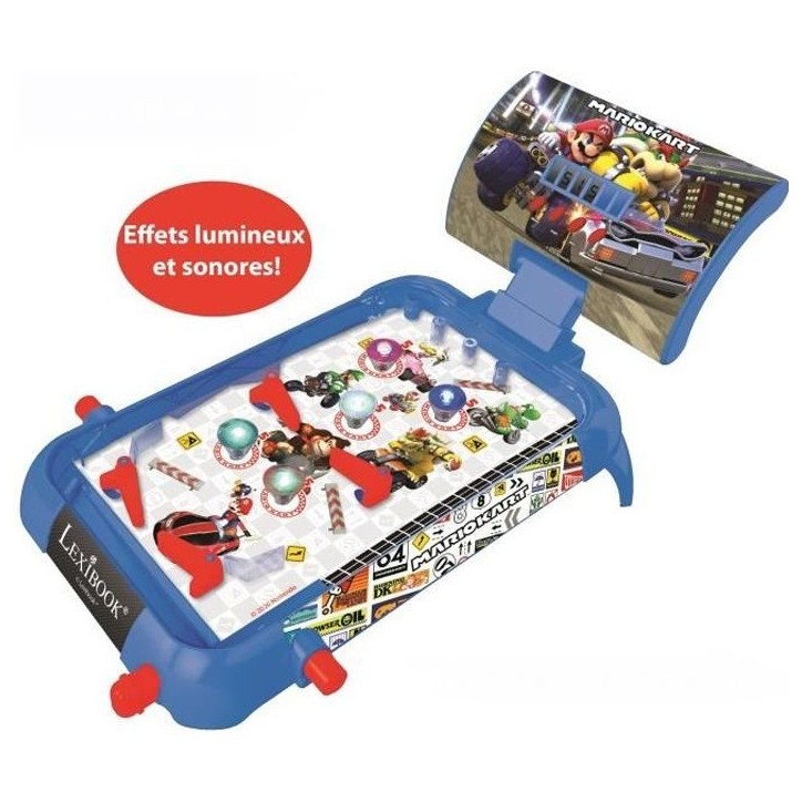 MARIO KART - Flipper Électronique - Effets lumineux et sonores - LEXIBOOK