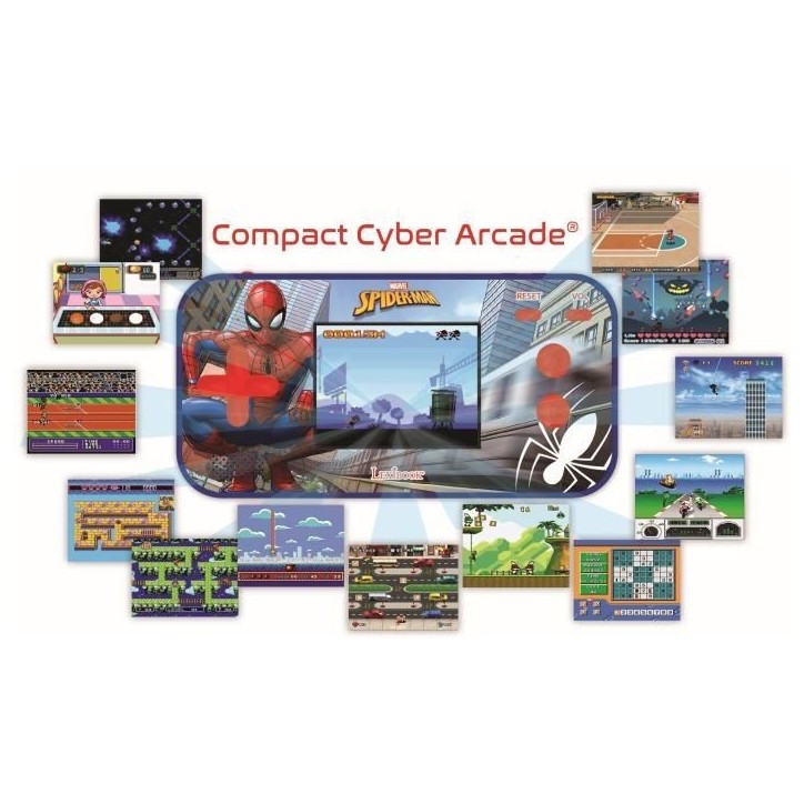 Console portable Compact Cyber Arcade SpiderMan - écran 2.5'' 150 jeux dont 10 SpiderMan Console portable Compact Cyber Arcade SpiderMan - écran 2.5'' 150 jeux dont 10 SpiderMan