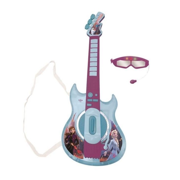 Guitare électronique lumineuse avec lunettes équipées d'un micro - Reine des Neiges Guitare électronique lumineuse avec lunettes équipées d'un micro - Reine des Neiges