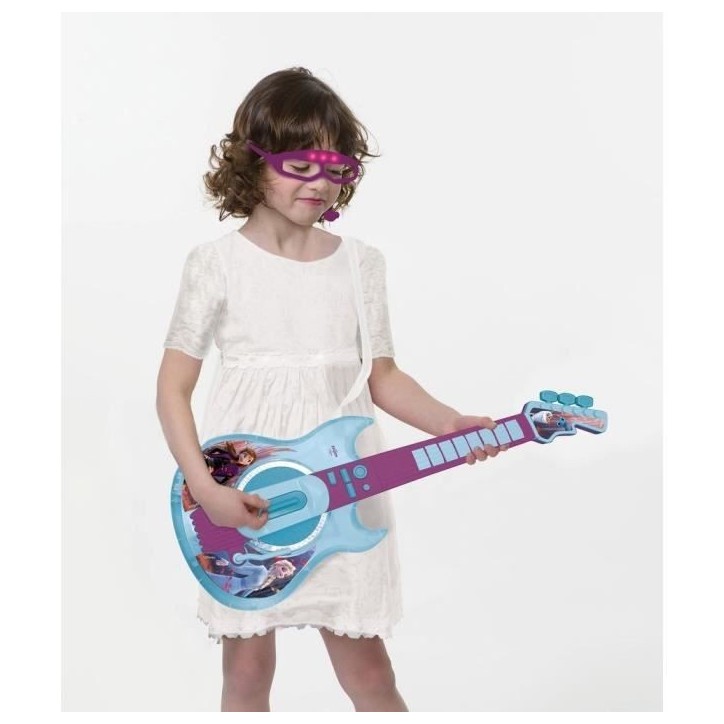 Guitare électronique lumineuse avec lunettes équipées d'un micro - Reine des Neiges Guitare électronique lumineuse avec lunettes équipées d'un micro - Reine des Neiges