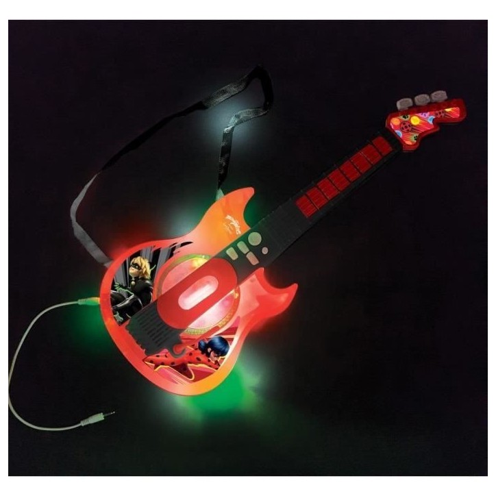 Guitare électronique lumineuse avec lunettes équipées d'un micro - Ladybug Guitare électronique lumineuse avec lunettes équipées d'un micro - Ladybug
