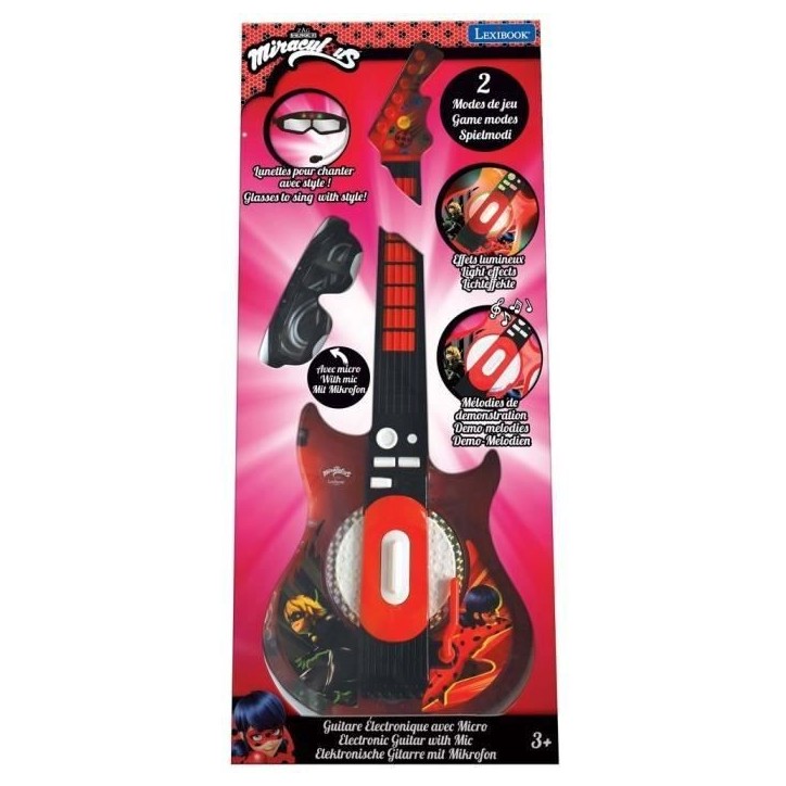 Guitare électronique lumineuse avec lunettes équipées d'un micro - Ladybug Guitare électronique lumineuse avec lunettes équipées d'un micro - Ladybug