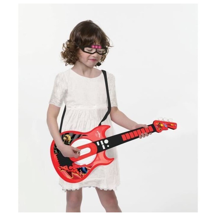 Guitare électronique lumineuse avec lunettes équipées d'un micro - Ladybug Guitare électronique lumineuse avec lunettes équipées d'un micro - Ladybug