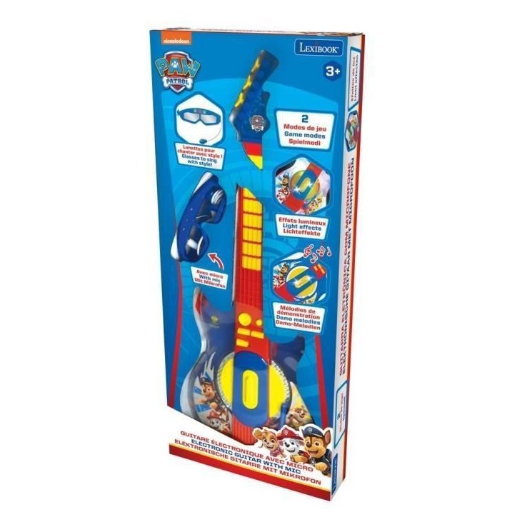 * Une super guitare électronique Pat patrouille et des lunettes avec micro pour découvrir la musique en s'amusant et avec styl * Une super guitare électronique Pat patrouille et des lunettes avec micro pour découvrir la musique en s'amusant et avec styl