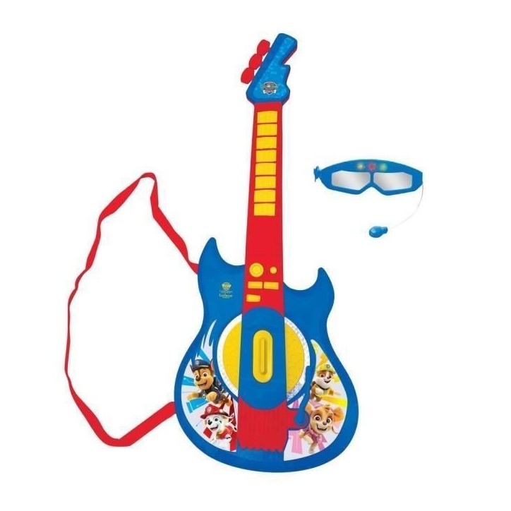 * Une super guitare électronique Pat patrouille et des lunettes avec micro pour découvrir la musique en s'amusant et avec styl * Une super guitare électronique Pat patrouille et des lunettes avec micro pour découvrir la musique en s'amusant et avec styl